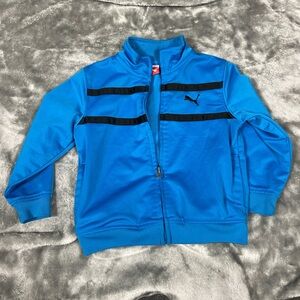Puma Vibrant Blue Jacket with Black Stripes